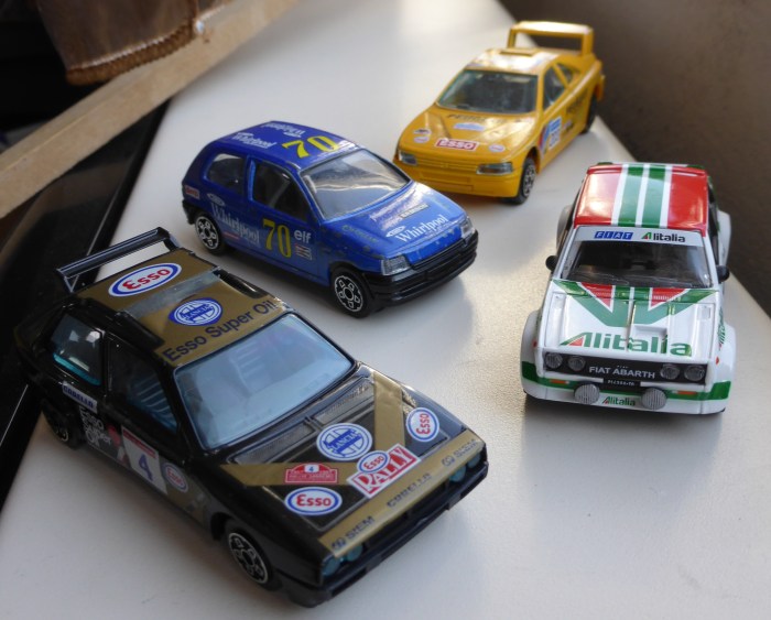 Lancia delta S4, Renault Clio 16v, Peugeot 405 RAID and Fiat Abarth 131